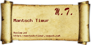 Mantsch Timur névjegykártya